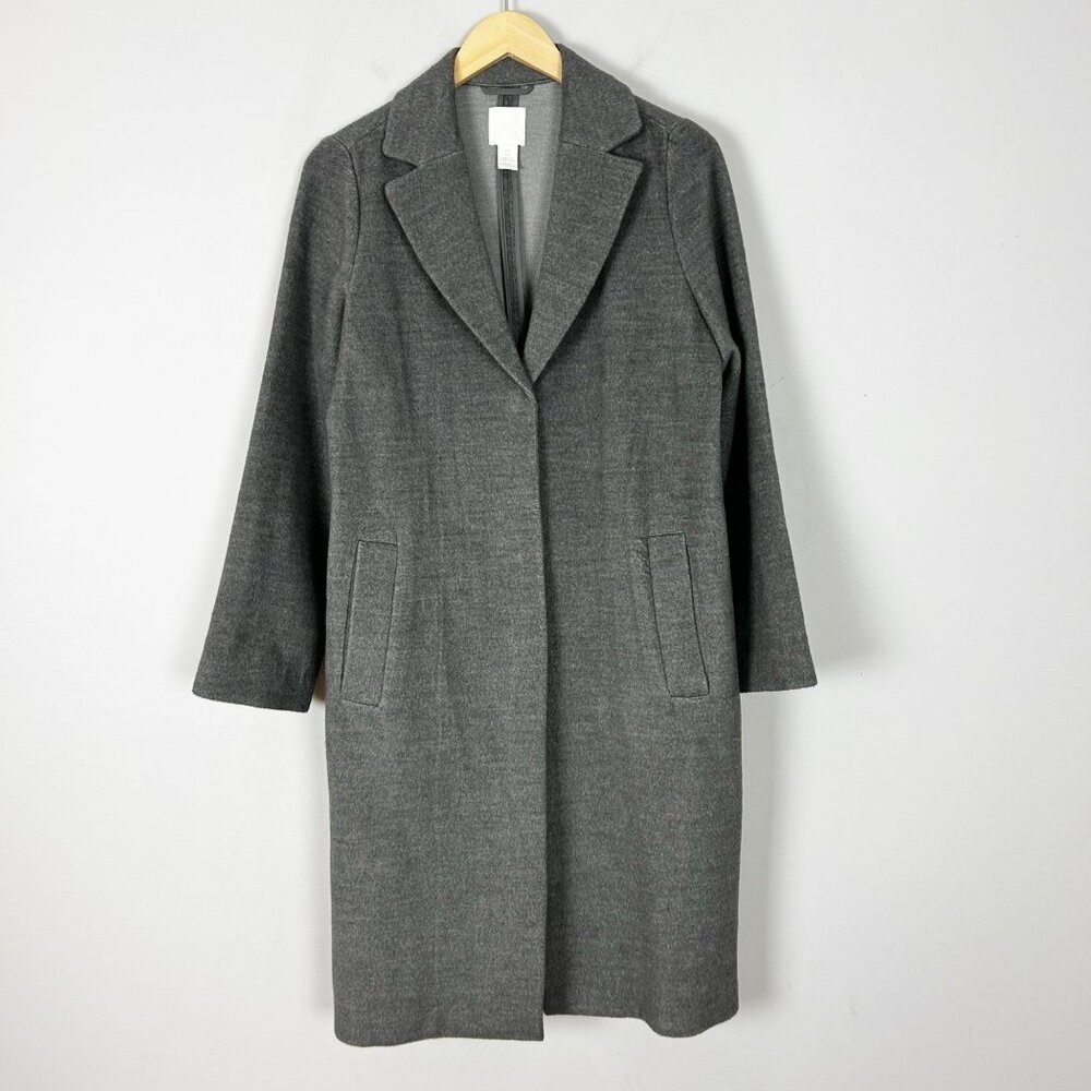H&M Gray Soft Long Peacoat Overcoat Jacket‎ Classic Size Small Women's